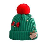 LUYYBDBG Beanie hats Puppy Funny Hat Female Christmas Cute Warm Knitted Plush Thickened Cold-proof Pullover Ear Protector Wool-d-m 56-58cm