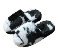 LUYYBDBG cotton slippers Thickened Sole Open Toe One-line Male And Female Couple Indoor Home Foreign Trade Fur Fashion