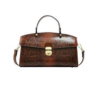 LUYYBDBG handbag Fashion Wwomen's New Crossbody Leather Purse Serpentine Pattern Designer Bucket Luxury Brand Solid Color Bag-brown
