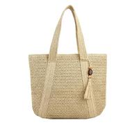LUYYBDBG handbag Large Capacity Straw Weave Tote Bag For Women Summer Beach Tassel Pendant Bohemian Shoulder Ladies Travel Bag-1