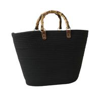 LUYYBDBG handbag Straw Beach Handbags For Women Designer Luxury Crochet Bags Bohemia Style Raffia Rattan Large Capacity Shopper Totes-black