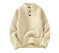 LUYYBDBG jumpers for men uk Sweater Men's Autumn Youth Student Knitted Sweater-off White-m