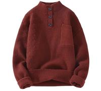 LUYYBDBG jumpers for men uk Sweater Men's Autumn Youth Student Knitted Sweater-red-xl