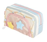 LUYYBDBG Pencil Case Color-Blocking Multi-Layer Large Capacity Star Bag Niche Hand Improves Appearance Multi-Functional Stationery for Primary and Secondary School Students-b
