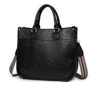 LUYYBDBG School Bag Casual Retro Handbag, Women's Briefcase, Single Shoulder Crossbody Bag-black