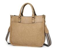 LUYYBDBG School Bag Casual Retro Handbag, Women's Briefcase, Single Shoulder Crossbody Bag-khaki