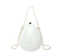 LUYYBDBG shoulder bag Bags For Women, And Personality, Acrylic Goose Egg Bag, Beaded Hand-held Box Trendy-white