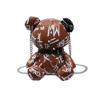 LUYYBDBG shoulder bag Funny Little Soft Girl Fashion Design Cute Cartoon Doll Chain Bag-dark Brown