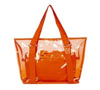 LUYYBDBG shoulder bag New Beach Summer Jelly Tote Transparent Popular Women's Bag-orange