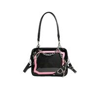LUYYBDBG shoulder bag Two-dimensional Transparent Bag, Crossbody Yk2 Hot Girl Pain Chain, Hand-held Female Student Handbag-black Pink