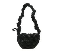 LUYYBDBG shoulder bag Yunduo Niche Gradient Color Women's New Bubble Pleated Down Cotton Jacket One Crossbody Dumpling Bag-black