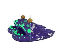 LUYYBDBG Slippers Halloween Pumpkin Night Light Shark Women Luminous Sandal Couple Home Non-slip Creative Slides Men Outside Flip Flops-2-44-45