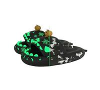 LUYYBDBG Slippers Halloween Pumpkin Night Light Shark Women Luminous Sandal Couple Home Non-slip Creative Slides Men Outside Flip Flops-3-36-37
