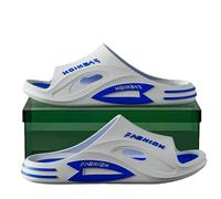 LUYYBDBG Slippers Men's Summer Outdoor Slip-on Comfortable Home Anti-slip Waterproof Thi Bot Walking Oes Casual Pvc Material-blue-44 45