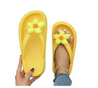 LUYYBDBG Slippers Summer Flip Flops Women Sunflower Pattern Slides One-piece Eva Non-slip Beach Holiday Shoes Home Indoor Slippers-5-42-43
