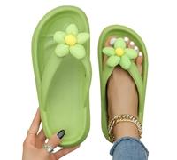 LUYYBDBG Slippers Summer Flip Flops Women Sunflower Pattern Slides One-piece Eva Non-slip Beach Holiday Shoes Home Indoor Slippers-1-40-41