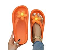 LUYYBDBG Slippers Summer Flip Flops Women Sunflower Pattern Slides One-piece Eva Non-slip Beach Holiday Shoes Home Indoor Slippers-2-40-41