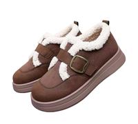 LUYYBDBG slippers Thick Soled Fashionable And Plush Warm Cotton Shoes For Women In Winte, One Foot Cold Resistant Snow Boots-brown-40
