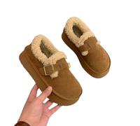 LUYYBDBG slippers Winter Women's Platform Snow Boots - Plush-lined Birk-style Shoes, Thick Sole Cozy Warm Footwear, Casual Moccasin Flats-brown-38