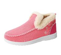 LUYYBDBG slippers Women's Boots Snow Casual Women Shoes Platform Woman Lightweight Ankle Plush Winter Footwear-rose Red-37