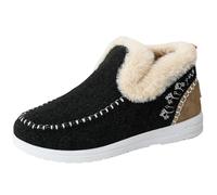 LUYYBDBG slippers Women's Boots Snow Casual Women Shoes Platform Woman Lightweight Ankle Plush Winter Footwear-black-38