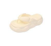 LUYYBDBG Summer Slippers Increased Thick-soled Flip-flops For Women's Seaside Vacation Anti-pinching Beach Fashionable Non-stinky Feet Platform Sandals-white-40-41