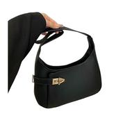 LUYYBDBG Women's bags Niche Design, Textured Armpit Bag, Versatile Commuter Shoulder Black Handbag-black