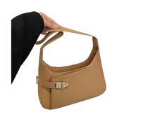 LUYYBDBG Women's bags Niche Design, Textured Armpit Bag, Versatile Commuter Shoulder Black Handbag-khaki