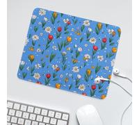 LUYYSKY Abstract Colorful Floral Pattern Non-Slip Rubber Mouse Pad Retro Watercolor Boho Botanical Tulip Daisy Floral Print Mouse Pads for Computers Laptop Mouse-30 x 25 CM