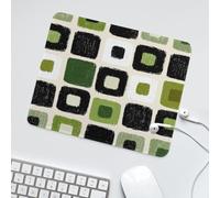 LUYYSKY Abstract Funny Green Pattern Non-Slip Rubber Mouse Pad Classic Vintage Square Crayon Texture Minimalist Print Mouse Pads for Computers Laptop Mouse-30 x 25 CM