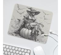 LUYYSKY Abstract Gothic Skull Non-Slip Rubber Mouse Pad Rustic Oil Painting Halloween Animal Bats Pumpkins Skeleton Witch Mouse Pads for Computers Laptop Mouse-30 x 25 CM