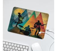 LUYYSKY Abstract Modern Music Band Theme Non-Slip Rubber Mouse Pad Colorful Musical Instruments Guitar Drum Kit Print Mouse Pads for Computers Laptop Mouse-24 x 20 CM