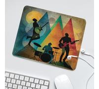LUYYSKY Abstract Modern Music Band Theme Waterproof Base Mouse Pad Colorful Musical Instruments Guitar Drum Kit Print Desk Accessories Decor Lightweight Mouse Pad-30 x 25 CM