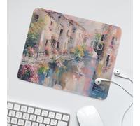 LUYYSKY Abstract Oil Painting Architecture Waterproof Base Mouse Pad Modern Painting Art Mid Century Floral Landscape Desk Accessories Decor Lightweight Mouse Pad-30 x 25 CM