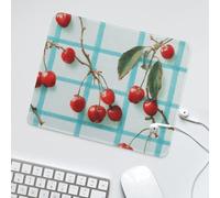 LUYYSKY Abstract Oil Painting Fruit Cherry Waterproof Base Mouse Pad Modern Minimalist Aesthetic Plaid Patchwork Print Desk Accessories Decor Lightweight Mouse Pad-30 x 25 CM