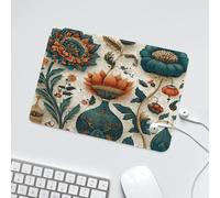 LUYYSKY Beautiful Abstract Boho Mandala Waterproof Base Mouse Pad Classic Vintage Botanical Mandala Flowers Green Leaves Desk Accessories Decor Lightweight Mouse Pad-24 x 20 CM