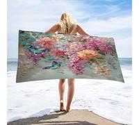 LUYYSKY Beautiful Abstract Botanical Flowers Quick-Drying Beach Towel, Mid Century Boho Plant Floral Animal Butterfly Pattern Travel Vacation Single Sided Pile Bathroom Towels-80 W cm x 160" L cm