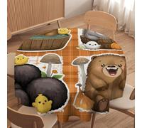 LUYYSKY Beautiful Abstract Colorful Butterfly Waterproof Round Tablecloth Rustic Mexican Style Animal Butterfly Plant Flowers Washable Table Cover for Kitchen-36 Wx36 L