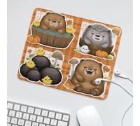 LUYYSKY Beautiful Abstract Cute Bear Waterproof Base Mouse Pad Funny Geometric Patchwork South American Animals Bear Duck Desk Accessories Decor Lightweight Mouse Pad-30 x 25 CM