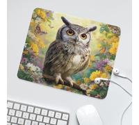 LUYYSKY Beautiful Abstract Cute Owl Non-Slip Rubber Mouse Pad Colorful Abstract Plants Flowers Tree Branch Animal Owls Mouse Pads for Computers Laptop Mouse-30 x 25 CM