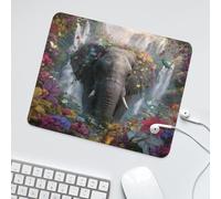 LUYYSKY Beautiful Abstract Indian Elephant Non-Slip Rubber Mouse Pad Classic Natural Waterfall Animals Bird Plants Flower Palm Leaves Mouse Pads for Computers Laptop Mouse-30 x 25 CM