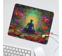 LUYYSKY Beautiful Abstract Indian Yoga Non-Slip Rubber Mouse Pad Classic Ethnic Botanical Plants Mandala Flowers Mythical Print Mouse Pads for Computers Laptop Mouse-30 x 25 CM