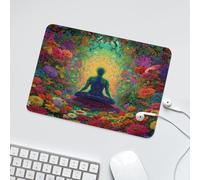 LUYYSKY Beautiful Abstract Indian Yoga Waterproof Base Mouse Pad Classic Ethnic Botanical Plants Mandala Flowers Mythical Print Desk Accessories Decor Lightweight Mouse Pad-24 x 20 CM