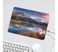 LUYYSKY Beautiful Abstract Lake Landscape Non-Slip Rubber Mouse Pad Classic Natural Snow Mountain Fall Botanical Plant Pine Tree Pattern Mouse Pads for Computers Laptop Mouse-24 x 20 CM