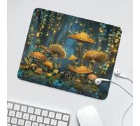 LUYYSKY Beautiful Bohemian Forest Mushrooms Waterproof Base Mouse Pad Colorful Fantasy Tropical Jungle Plant Mushrooms Desk Accessories Decor Lightweight Mouse Pad-30 x 25 CM