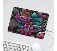 LUYYSKY Beautiful Classic Tribal Floral Waterproof Base Mouse Pad Traditional Ethnic Bohemian Indian Mandala Plant Flowers Desk Accessories Decor Lightweight Mouse Pad-24 x 20 CM