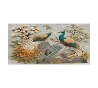 LUYYSKY Beautiful Fantasy Peacock Absorbent Beach Towel, Retro Colorful Spring Garden Flowers Animal Peacocks Outdoor Single-Sided Velvet Beach Towel