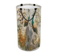 LUYYSKY Beautiful Fantasy Peacock Versatile Storage Laundry Basket, Retro Colorful Spring Garden Flowers Animal Peacocks Large Capacity Bathroom Hamper With Handle