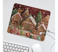 LUYYSKY Beautiful Funny Gingerbread House Non-Slip Rubber Mouse Pad Modern Winter Christmas Snowflake Pine Tree Candy Mouse Pads for Computers Laptop Mouse-30 x 25 CM