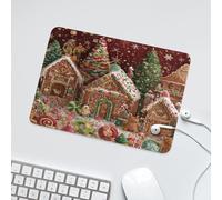 LUYYSKY Beautiful Funny Gingerbread House Waterproof Base Mouse Pad Modern Winter Christmas Snowflake Pine Tree Candy Desk Accessories Decor Lightweight Mouse Pad-24 x 20 CM